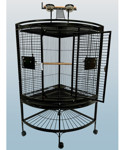 Parrot-Supplies Louisiana Corner Parrot Cage With Play Top Black